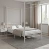 vidaXL Bed Frame with Canopy without Mattress White 140x200 cm Metal
