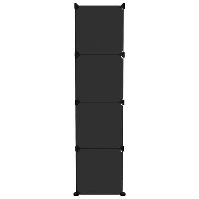 vidaXL Storage Cube Organiser with 12 Cubes Black PP