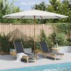 vidaXL Garden Parasol with Wooden Pole 350 cm Sand White