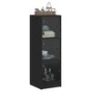 vidaXL Highboard with Glass Doors Black 35x37x109 cm