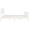 vidaXL Bed Frame without Mattress White Double Solid Wood Pine