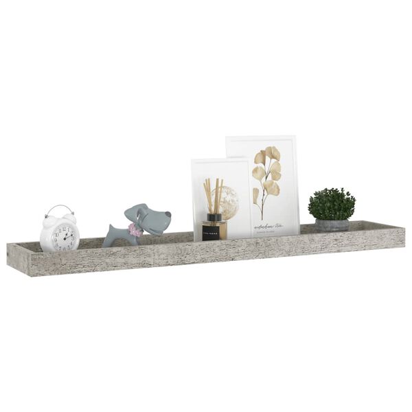 vidaXL Loggia Wall Shelves 4 pcs Concrete Grey 80x15x4 cm MDF