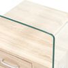 vidaXL Coffee Table with Drawer 50x50x45 cm Tempered Glass