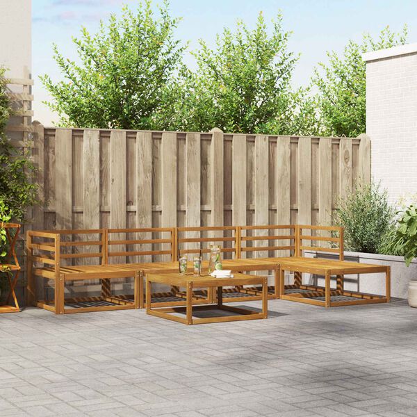 vidaXL Outdoor Sofa Set 6 pcs Natural Solid Acacia Wood