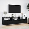 vidaXL TV Wall Cabinet with LED Black 180x31x45 cm