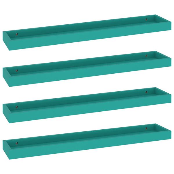 vidaXL Loggia Wall Shelves 4 pcs Blue 80x15x4 cm MDF