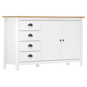vidaXL Sideboard | White and honey brown | Solid pine wood | Medium | Sideboard