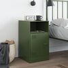 vidaXL Bedside Cabinet Olive Green 34.5x39x62 cm Steel