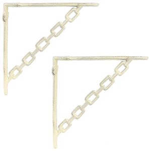vidaXL Wall Shelf Brackets 2 pcs Antique White 10.5 x 10.5 x 3 cm