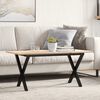 vidaXL Coffee Table X-Frame 100x50x45 cm Solid Wood Pine and Steel