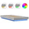 vidaXL Bed Frame with LED Lights without Mattress Grey Sonoma 90x200cm