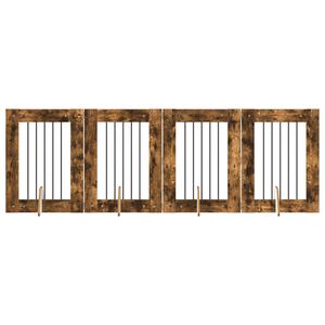 vidaXL Dog Gate with Stands 4 pcs Smoked Oak 60 x 80 cm