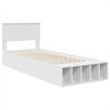 vidaXL Bed Frame with Shelf Manual White 75 x 190 cm Engineered Wood
