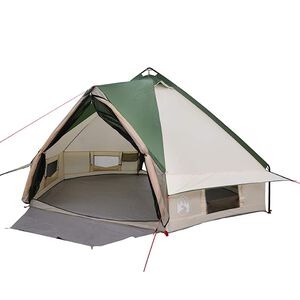 vidaXL Teepee Tent 6-Person 6-Person Green and White