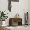 vidaXL Hall Bench with Cushion Smoked Oak 63 x 38 x 40 cm