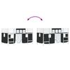 vidaXL Kids'Loft Bed Frame with Curtains White and Black