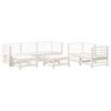 vidaXL 7 Piece Garden Lounge Set White Solid Wood Pine