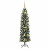 vidaXL Artificial Slim Christmas Tree Green and White 150 cm