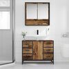 vidaXL Bathroom Furniture Set with Door 2 pcs Old wood 80 x 33 x 60 cm