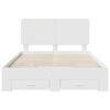 vidaXL Bed Frame with Headboard White 150 x 200 cm Engineered Wood