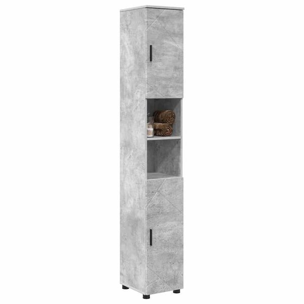 vidaXL Bathroom Cabinet with Storage Concrete Grey 30 x 35 x 192 cm