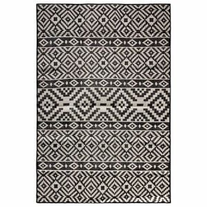 vidaXL Outdoor Flatweave Rug 160x230 cm Black Stripes