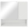 vidaXL Mirror Cabinet High Gloss White 59 x 17 x 55 cm Engineered Wood