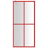vidaXL Walk-in Shower Wall with Clear ESG Glass Red 80x195 cm