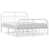 vidaXL Bed Frame | White | Steel | Double | Bed Frame | Rectangular