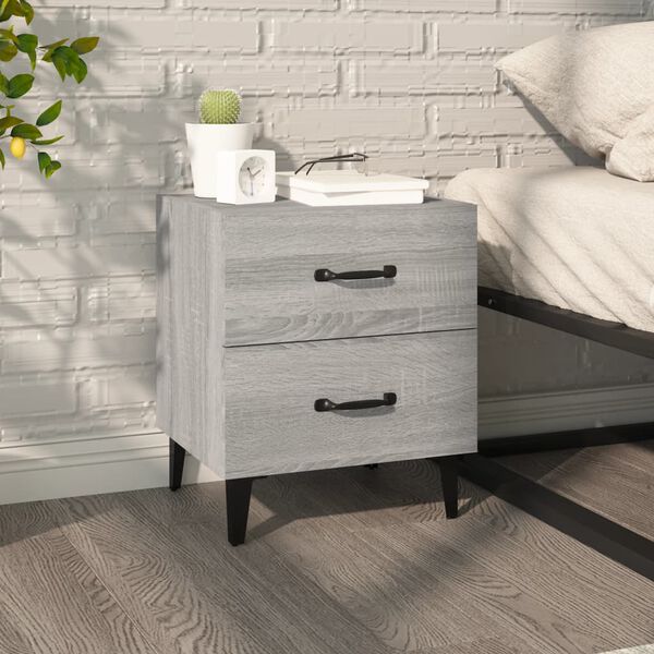 vidaXL Bedside Cabinet Grey Sonoma 40x35x47.5 cm