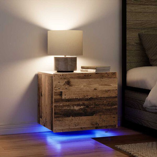 vidaXL Bedside Cabinet Old Wood 50 x 39 x 41 cm Engineered Wood
