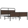 vidaXL Metal Bed Frame without Mattress Brown Oak 160x200 cm