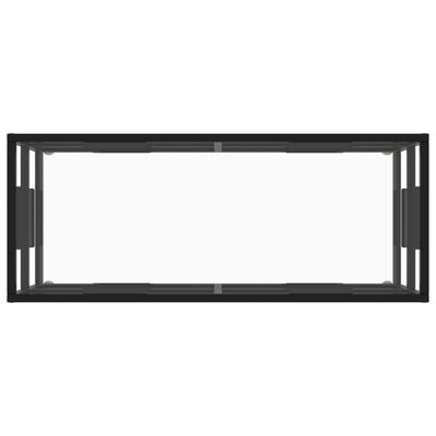 vidaXL TV Cabinet Black with Tempered Glass 100x40x40 cm