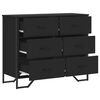 vidaXL Chest of Drawers Black 91x35.5x74.5 cm Engineered wood