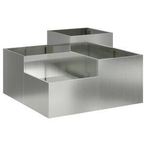vidaXL Garden Planter Silver 80 x 80 x 48 cm Galvanised steel