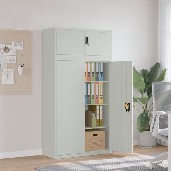 vidaXL File Cabinet Light Grey 90x40x180 cm Steel