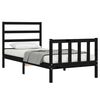 vidaXL Bed Frame without Mattress Black Small Single Solid Wood Pine