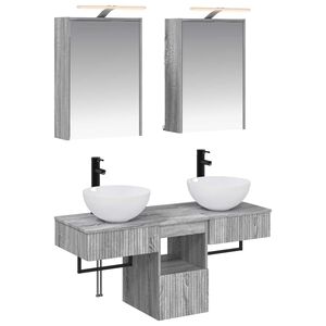 vidaXL Bathroom Cabinet Set 5 pcs Grey Sonoma 43 x 16 x 62.5 cm