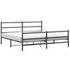vidaXL Metal Bed Frame without Mattress with Footboard Black 200x200cm