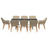 vidaXL Garden Dining Set with Cushion 9 pcs Beige Poly Rattan