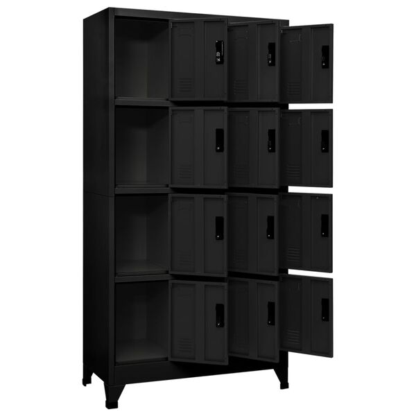 vidaXL Locker Cabinet Black 90x45x180 cm Steel
