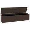 vidaXL Garden Storage Box Brown 220x50x58 cm Poly Rattan