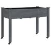 vidaXL Wheeled Planter with Liner Grey 118x59x80 cm Solid Wood Fir