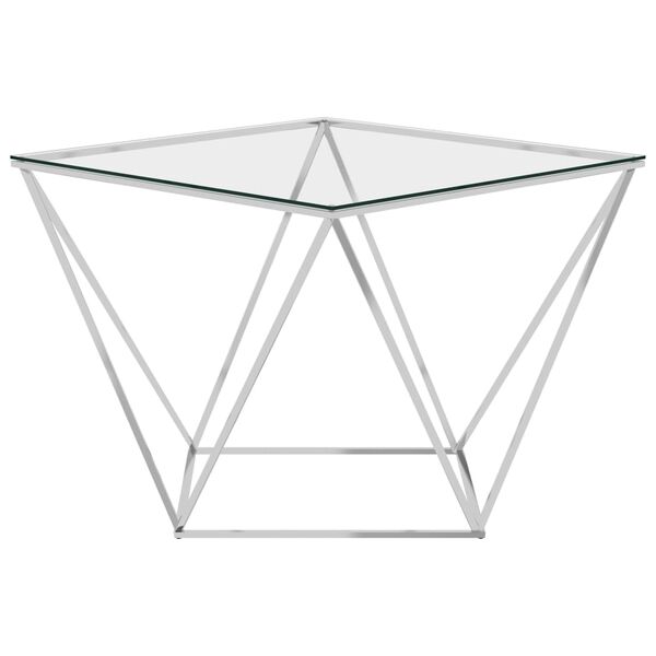 vidaXL Coffee Table Silver 80x80x45 cm Stainless Steel