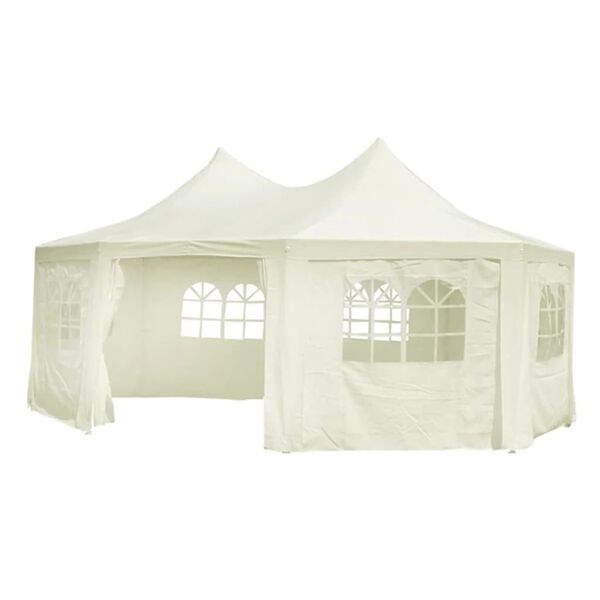 vidaXL Octagonal Party Tent Cream 6 x 4.4 x 3.5 m
