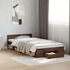 vidaXL Bed Frame with Drawer without Mattress Brown Oak 100x200 cm