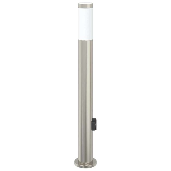 vidaXL Bollard Light with Outlet 80 cm Stainless Steel IP44