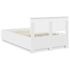 vidaXL Bed Frame with Headboard White 135 x 190 cm Engineered Wood
