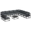 vidaXL Garden Sofa Set with Cushion 11 pcs Black Aluminium
