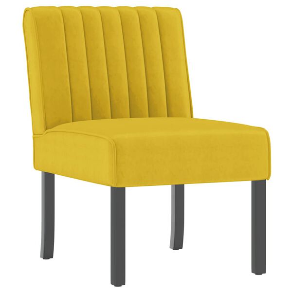 vidaXL Slipper Chair Yellow Velvet